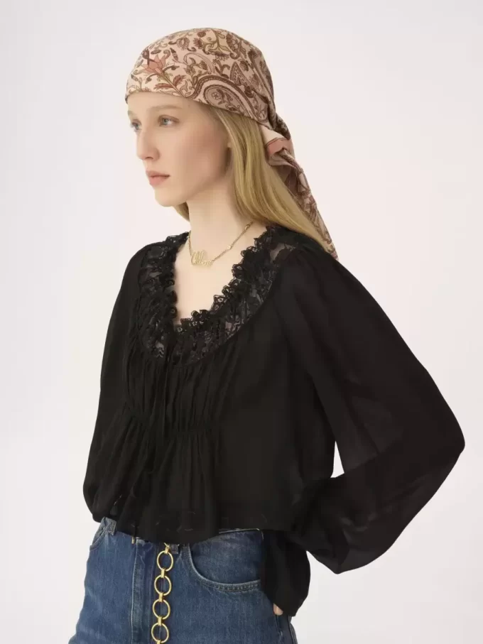 Chloé Chloé Paisley w kwadratowym szalu z jedwabnego twillu