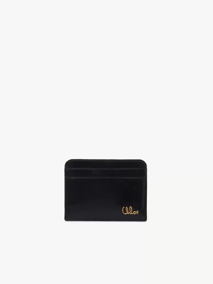 Chloé Iconic etui na karty z błyszczącej skóry