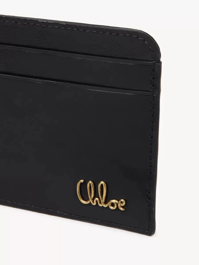Chloé Iconic etui na karty z błyszczącej skóry
