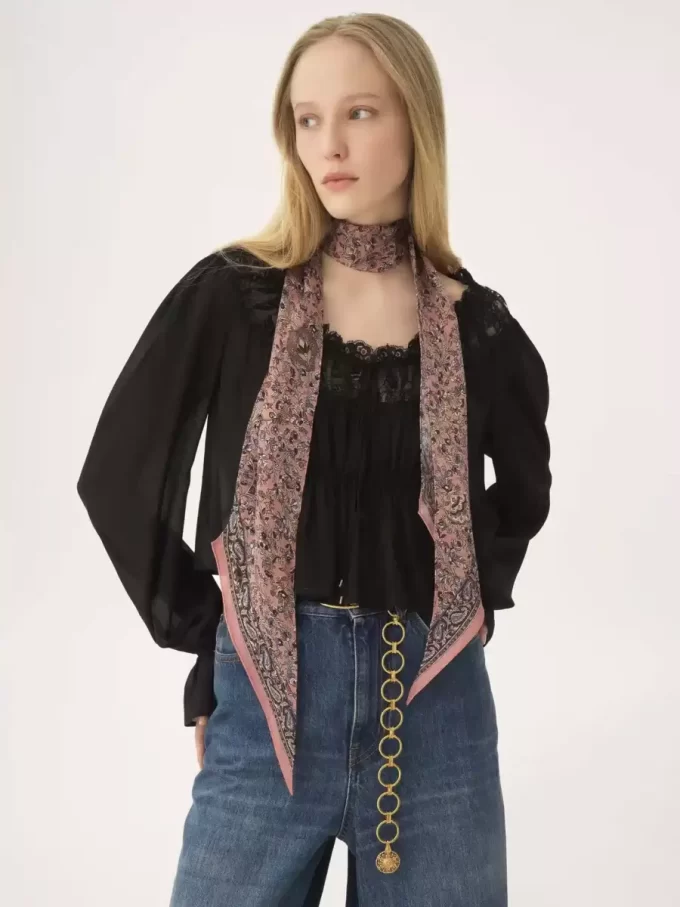 Chloé Paisley szalik typu bandeau z jedwabiu Charmeuse Chloé Paisley szalik typu bandeau z jedwabiu Charmeuse