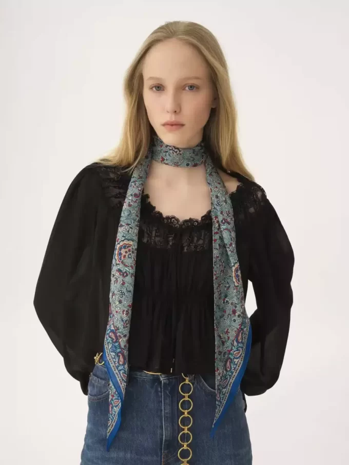 Chloé Paisley szalik typu bandeau z jedwabiu Charmeuse Chloé Paisley szalik typu bandeau z jedwabiu Charmeuse