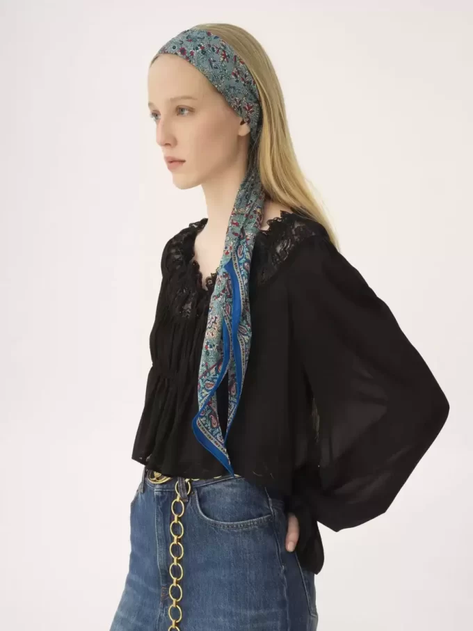 Chloé Paisley szalik typu bandeau z jedwabiu Charmeuse Chloé Paisley szalik typu bandeau z jedwabiu Charmeuse