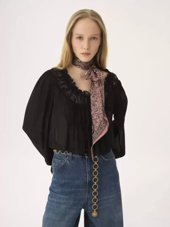 Chloé Paisley szalik typu bandeau z jedwabiu Charmeuse Chloé Paisley szalik typu bandeau z jedwabiu Charmeuse