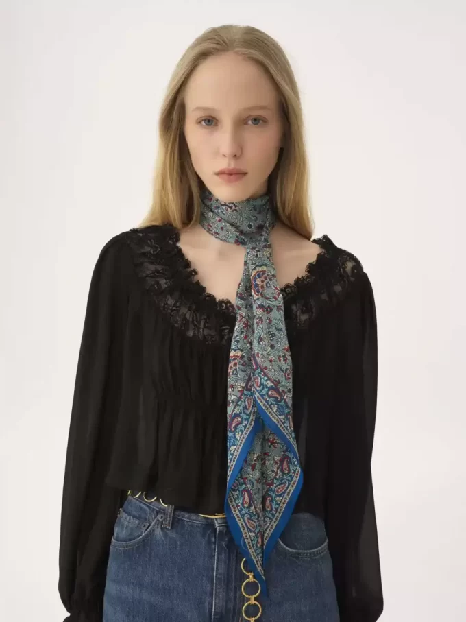 Chloé Paisley szalik typu bandeau z jedwabiu Charmeuse Chloé Paisley szalik typu bandeau z jedwabiu Charmeuse