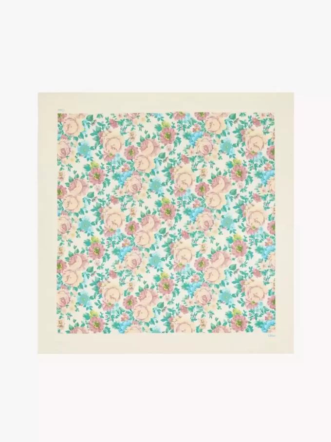 Chloé Peonies – kwadratowy szalik z jedwabnego twillu Chloé Peonies – kwadratowy szalik z jedwabnego twillu