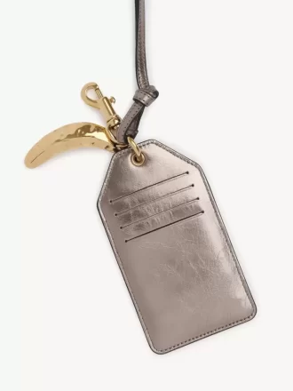 Chloé Symbols Banana tag ze skóry metalizowanej