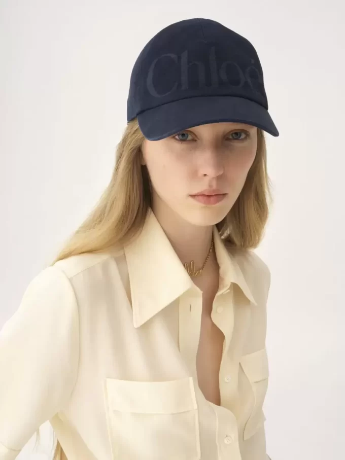 Czapka Chloé Essentials z pranej bawełny Czapka Chloé Essentials z pranej bawełny