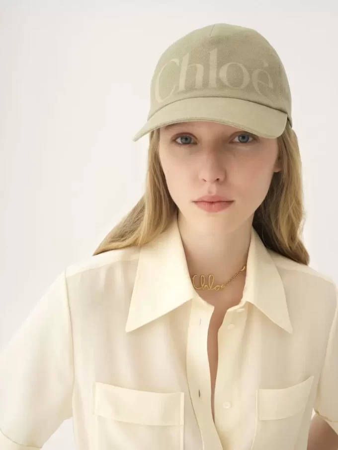 Czapka Chloé Essentials z pranej bawełny Czapka Chloé Essentials z pranej bawełny