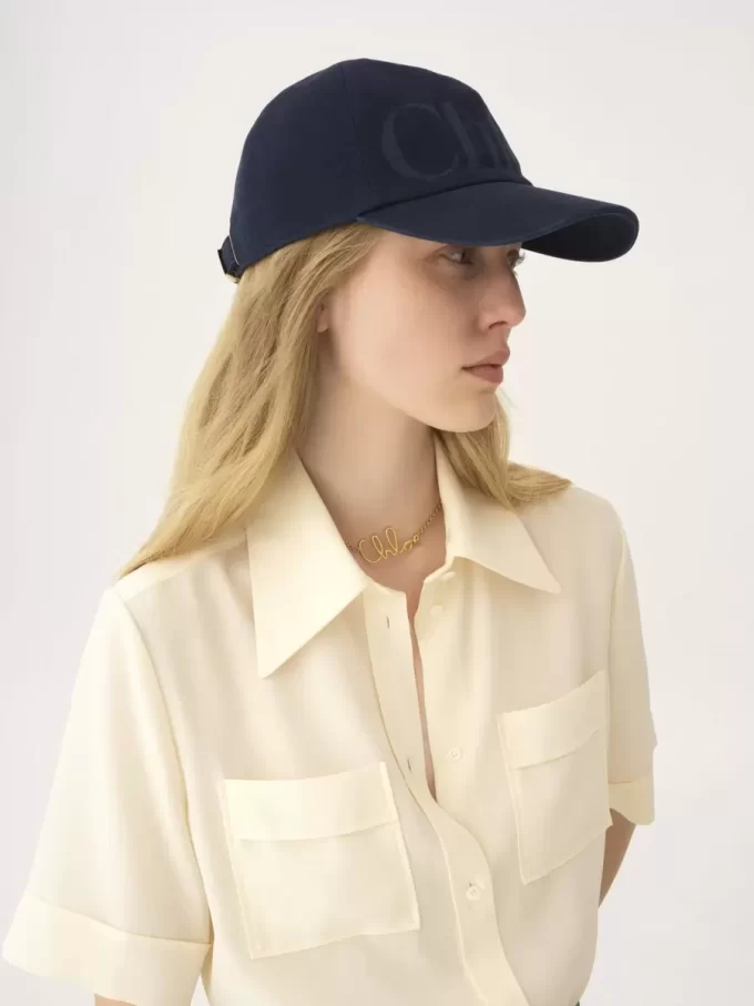 Czapka Chloé Essentials z pranej bawełny Czapka Chloé Essentials z pranej bawełny
