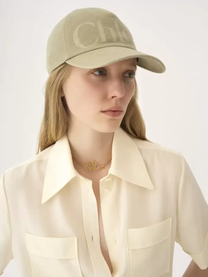 Czapka Chloé Essentials z pranej bawełny Czapka Chloé Essentials z pranej bawełny