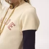 Dopasowana koszulka z logo z bawełny flamé Dopasowana koszulka z logo z bawełny flamé