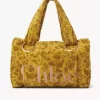 Duża torba typu tote Chloé Plage z żakardowego materiału frotte