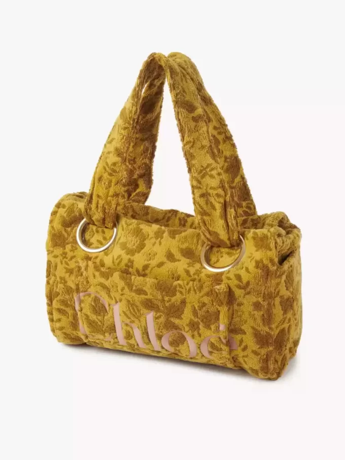 Duża torba typu tote Chloé Plage z żakardowego materiału frotte