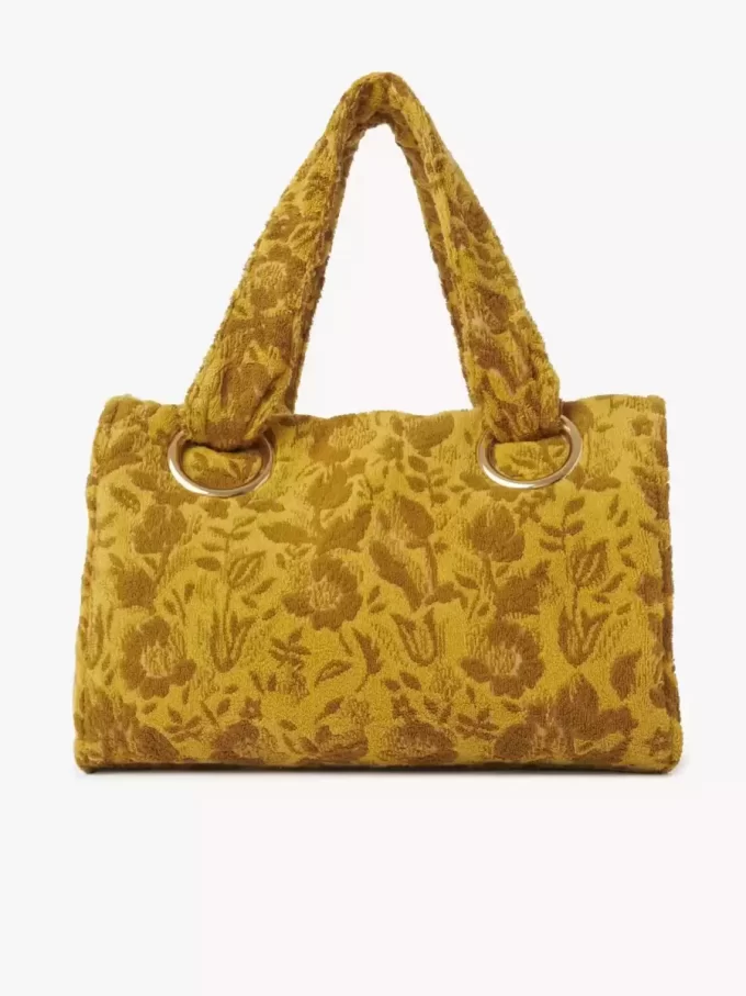 Duża torba typu tote Chloé Plage z żakardowego materiału frotte