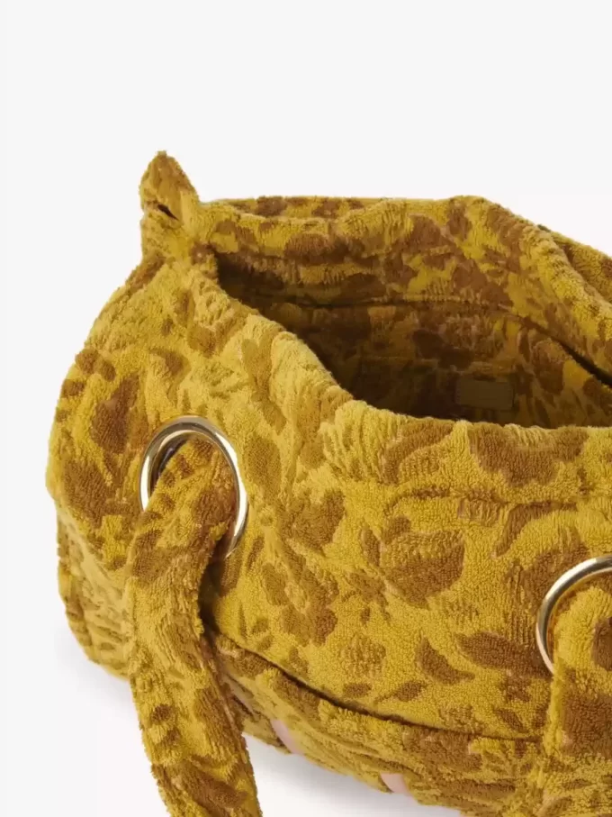 Duża torba typu tote Chloé Plage z żakardowego materiału frotte