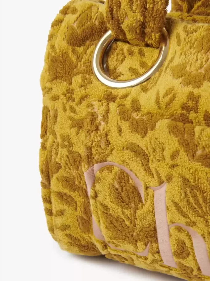 Duża torba typu tote Chloé Plage z żakardowego materiału frotte