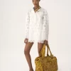 Duża torba typu tote Chloé Plage z żakardowego materiału frotte