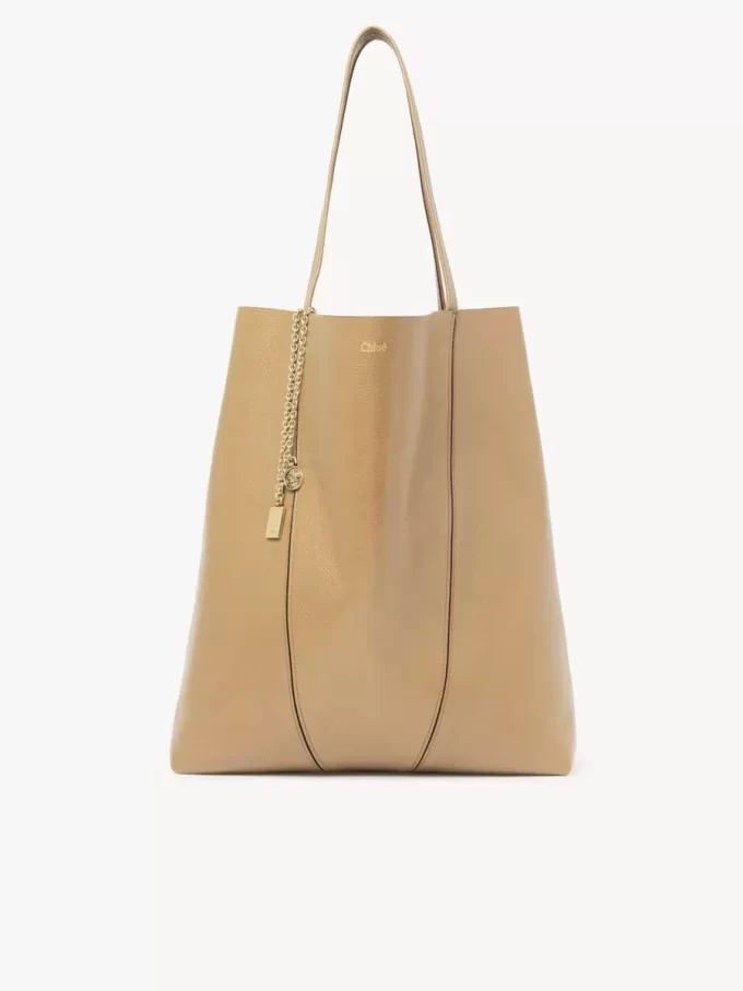 Duża torba typu tote Chloé Spin ze skóry licowej Duża torba typu tote Chloé Spin ze skóry licowej