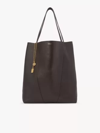 Duża torba typu tote Chloé Spin ze skóry licowej