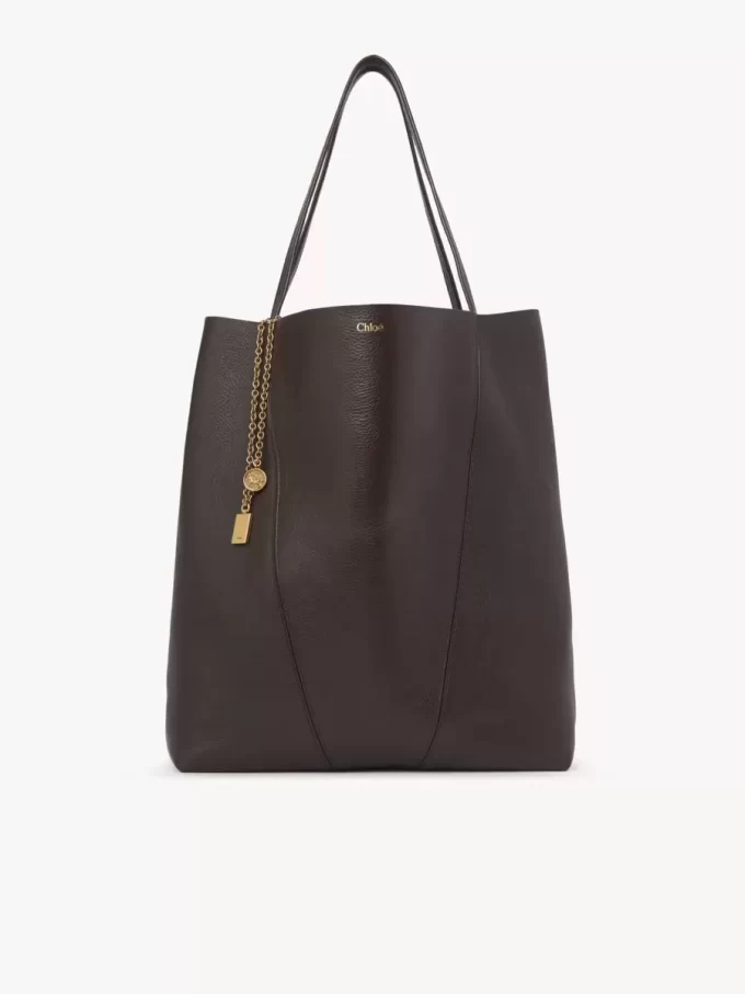 Duża torba typu tote Chloé Spin ze skóry licowej Duża torba typu tote Chloé Spin ze skóry licowej