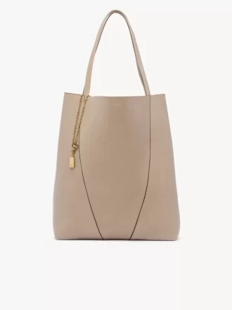 Duża torba typu tote Chloé Spin ze skóry licowej