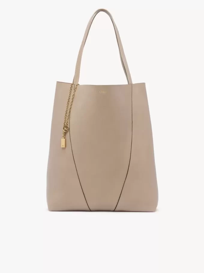 Duża torba typu tote Chloé Spin ze skóry licowej Duża torba typu tote Chloé Spin ze skóry licowej