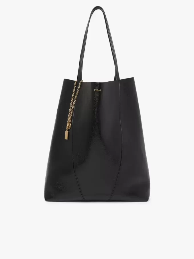Duża torba typu tote Chloé Spin ze skóry licowej Duża torba typu tote Chloé Spin ze skóry licowej