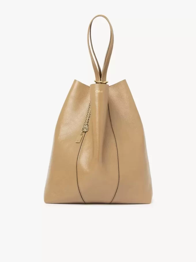 Duża torba typu tote Chloé Spin ze skóry licowej Duża torba typu tote Chloé Spin ze skóry licowej