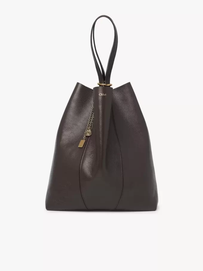 Duża torba typu tote Chloé Spin ze skóry licowej Duża torba typu tote Chloé Spin ze skóry licowej