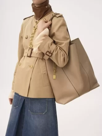 Duża torba typu tote Chloé Spin ze skóry licowej