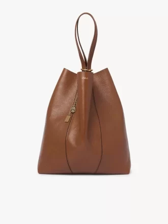 Duża torba typu tote Chloé Spin ze skóry licowej