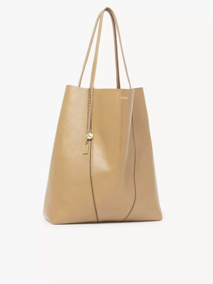 Duża torba typu tote Chloé Spin ze skóry licowej Duża torba typu tote Chloé Spin ze skóry licowej