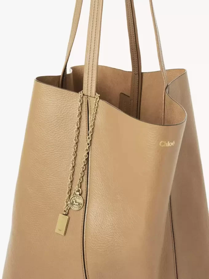 Duża torba typu tote Chloé Spin ze skóry licowej Duża torba typu tote Chloé Spin ze skóry licowej