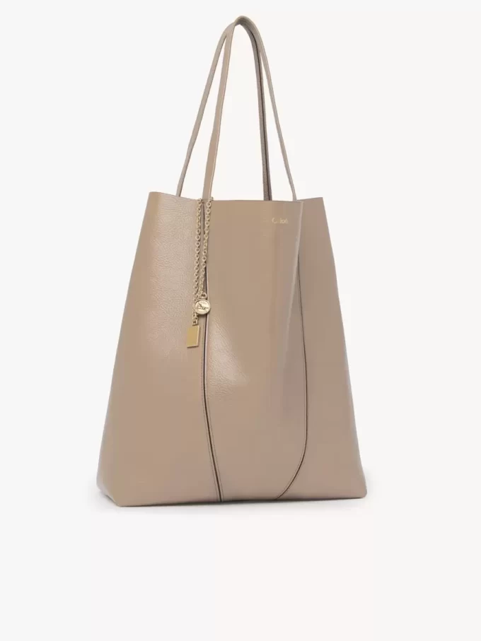 Duża torba typu tote Chloé Spin ze skóry licowej Duża torba typu tote Chloé Spin ze skóry licowej