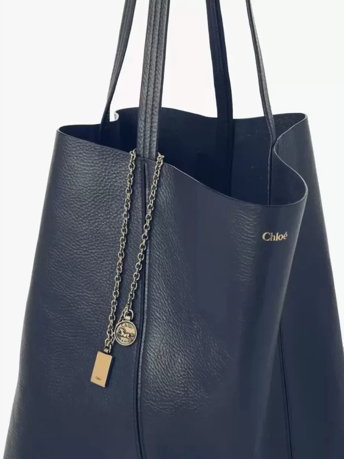 Duża torba typu tote Chloé Spin ze skóry licowej Duża torba typu tote Chloé Spin ze skóry licowej