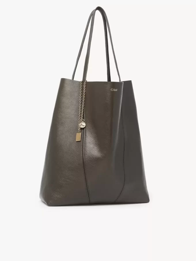 Duża torba typu tote Chloé Spin ze skóry licowej Duża torba typu tote Chloé Spin ze skóry licowej
