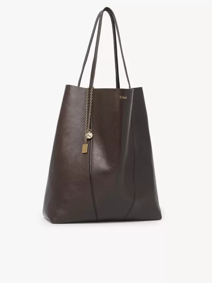 Duża torba typu tote Chloé Spin ze skóry licowej Duża torba typu tote Chloé Spin ze skóry licowej