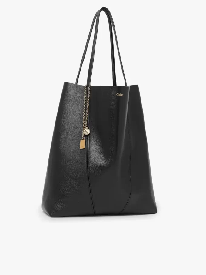 Duża torba typu tote Chloé Spin ze skóry licowej Duża torba typu tote Chloé Spin ze skóry licowej