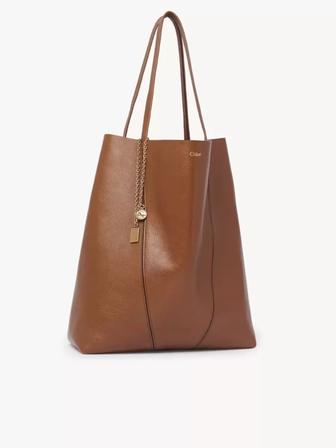 Duża torba typu tote Chloé Spin ze skóry licowej Duża torba typu tote Chloé Spin ze skóry licowej