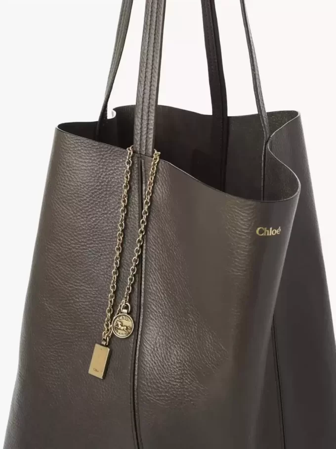 Duża torba typu tote Chloé Spin ze skóry licowej Duża torba typu tote Chloé Spin ze skóry licowej