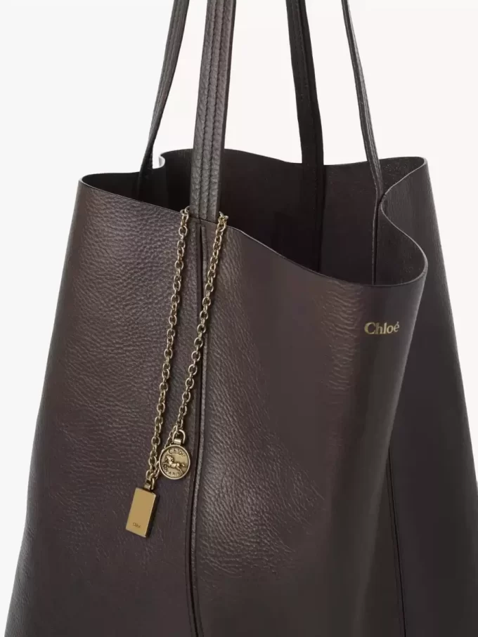 Duża torba typu tote Chloé Spin ze skóry licowej Duża torba typu tote Chloé Spin ze skóry licowej