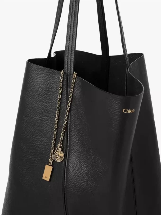 Duża torba typu tote Chloé Spin ze skóry licowej Duża torba typu tote Chloé Spin ze skóry licowej