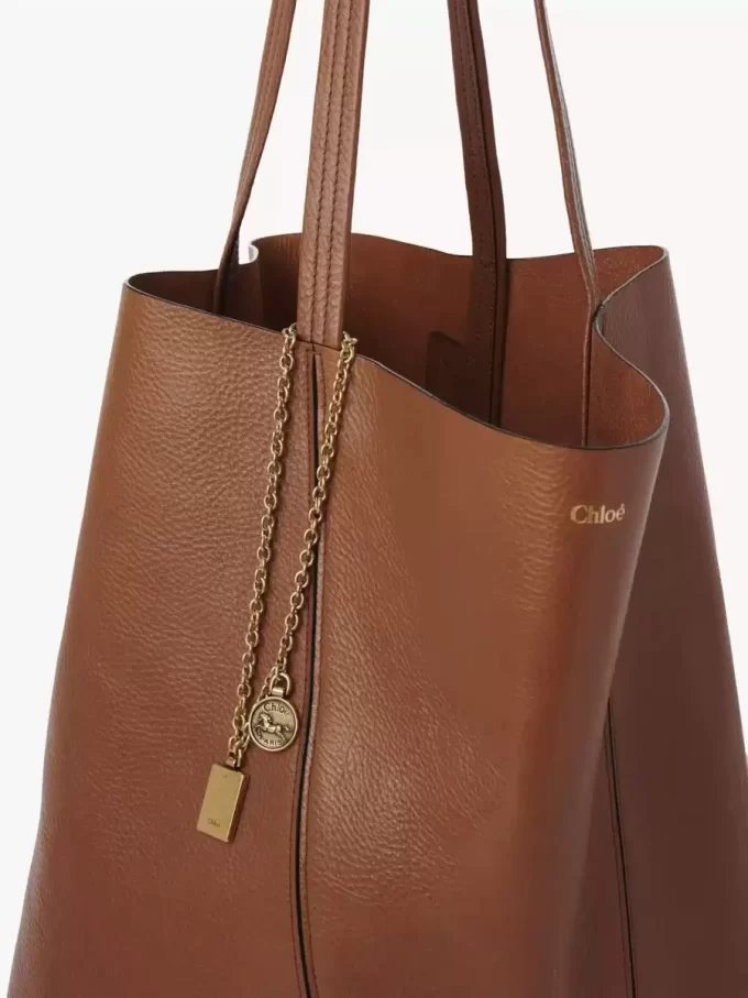 Duża torba typu tote Chloé Spin ze skóry licowej Duża torba typu tote Chloé Spin ze skóry licowej