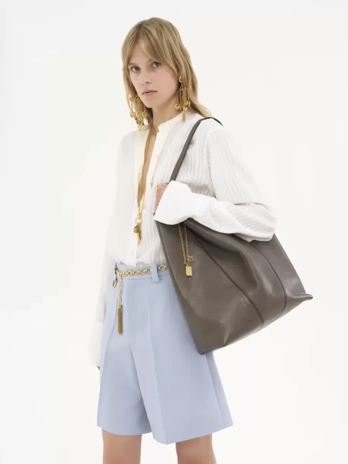 Duża torba typu tote Chloé Spin ze skóry licowej Duża torba typu tote Chloé Spin ze skóry licowej