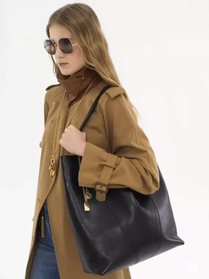 Duża torba typu tote Chloé Spin ze skóry licowej Duża torba typu tote Chloé Spin ze skóry licowej