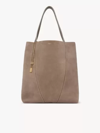 Duża torba typu tote Chloé Spin ze skóry zamszowej