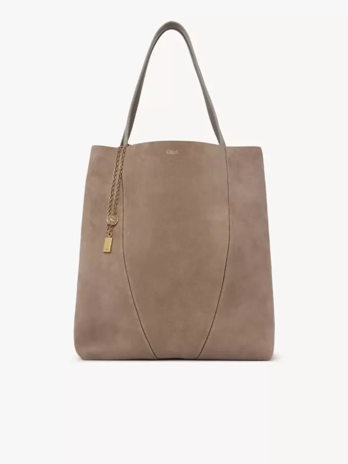 Duża torba typu tote Chloé Spin ze skóry zamszowej Duża torba typu tote Chloé Spin ze skóry zamszowej