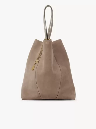 Duża torba typu tote Chloé Spin ze skóry zamszowej