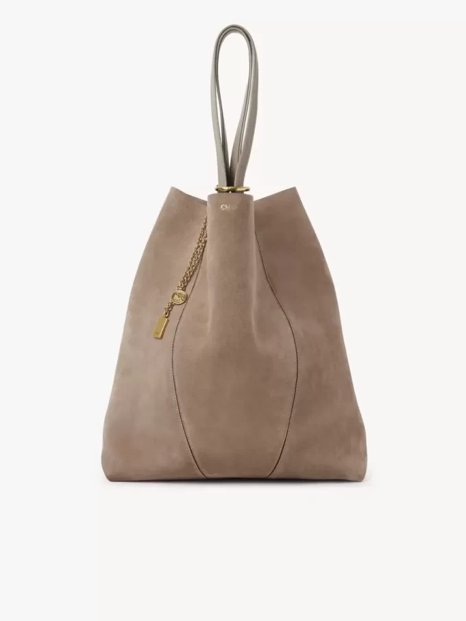 Duża torba typu tote Chloé Spin ze skóry zamszowej Duża torba typu tote Chloé Spin ze skóry zamszowej