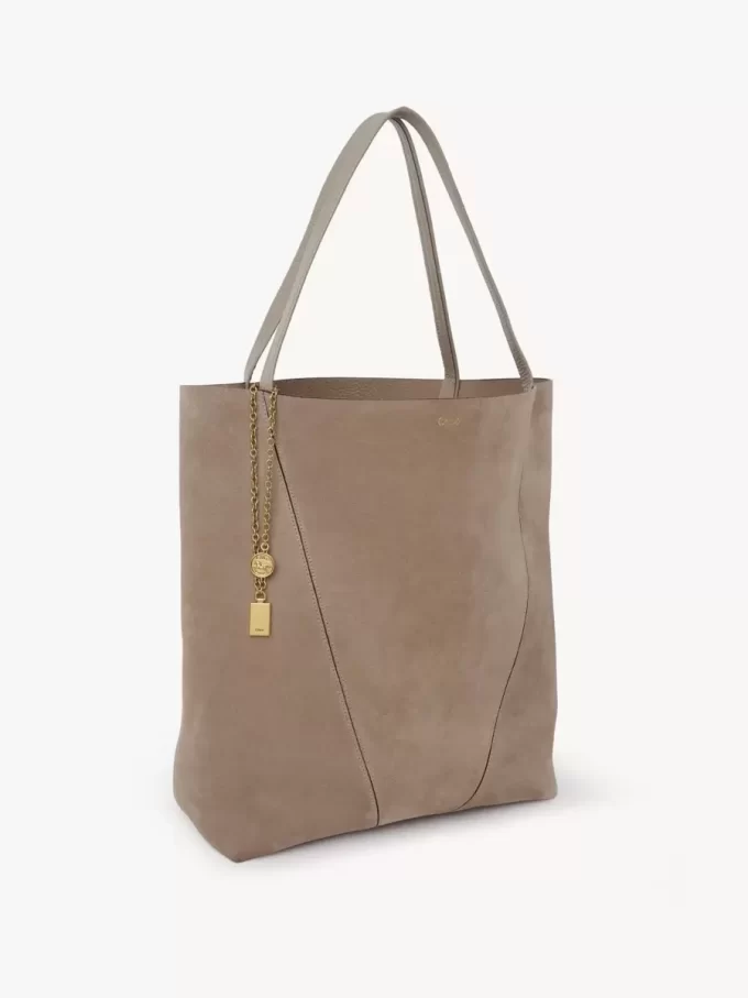Duża torba typu tote Chloé Spin ze skóry zamszowej Duża torba typu tote Chloé Spin ze skóry zamszowej